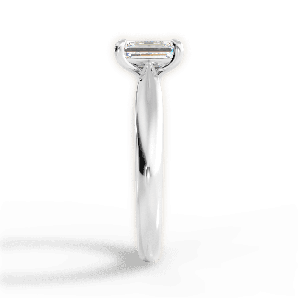 Amy Emerald Cut Lab Grown Diamond 14Kt White Gold Engagement Ring - View 4