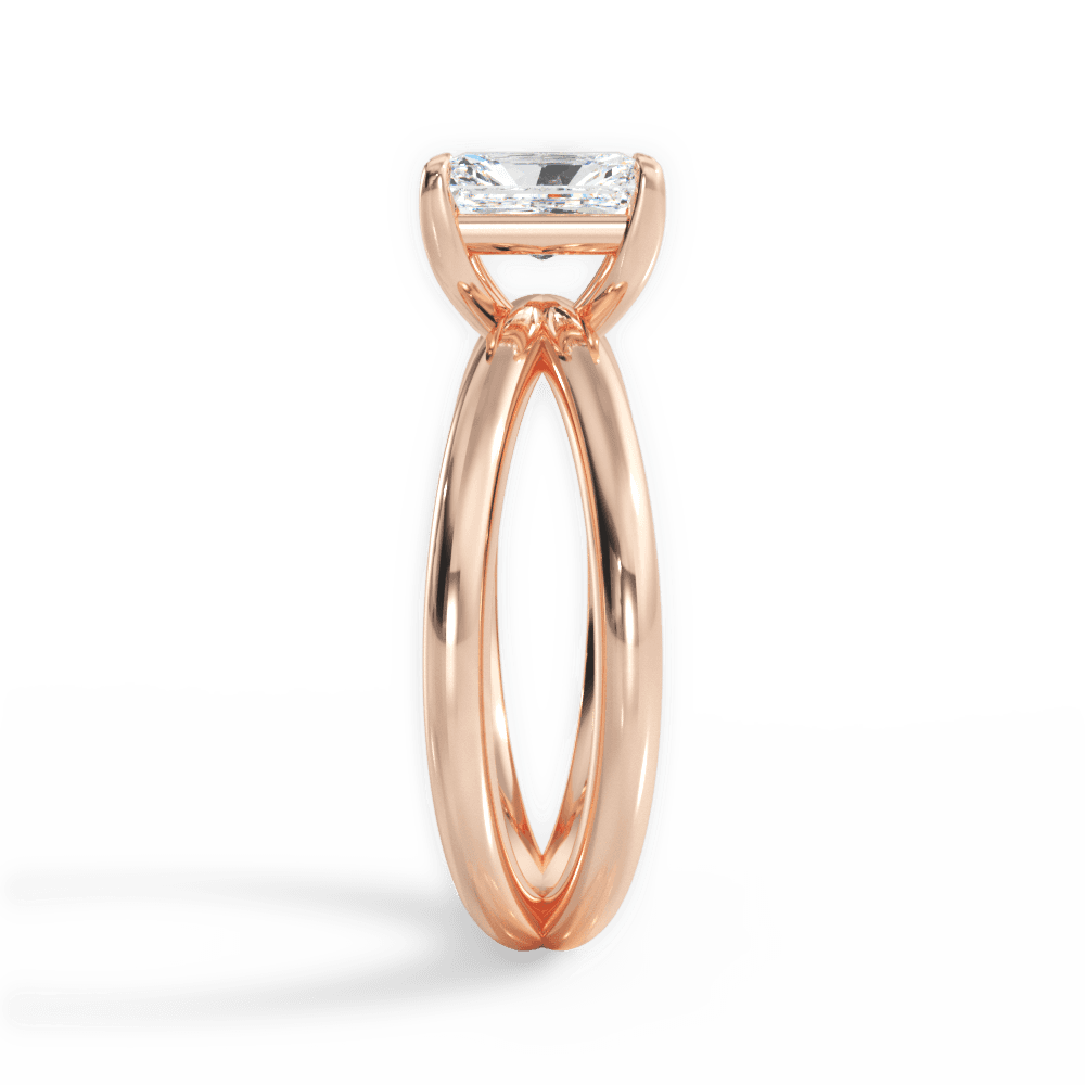 Ada Radiant Cut Lab Grown Diamond 18Kt Rose Gold Engagement Ring - View 4