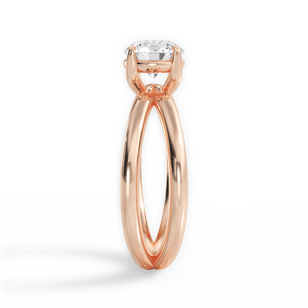 Ada Round Cut Lab Grown Diamond 18Kt Rose Gold Engagement Ring - View 3