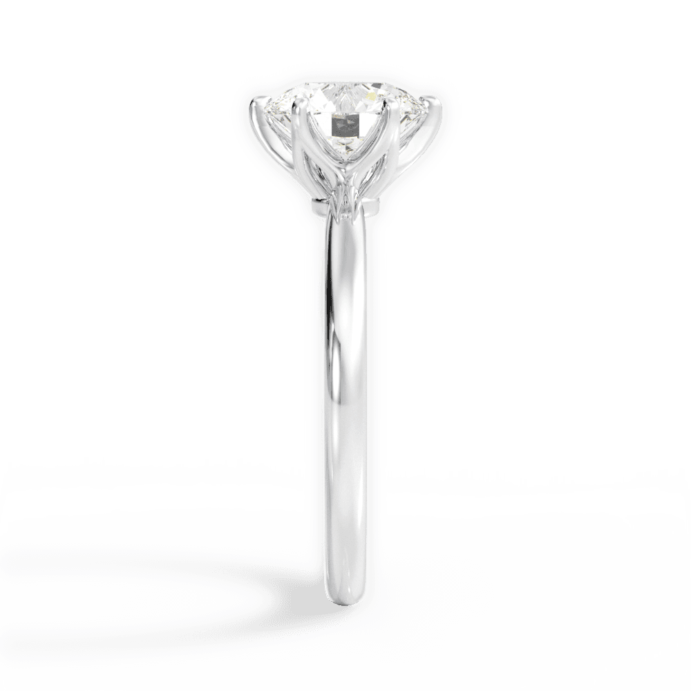 Angelica Round Cut Lab Grown Diamond 14Kt White Gold Engagement Ring - View 2