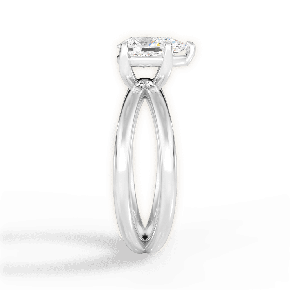 Ada Pear Cut Lab Grown Diamond 14Kt White Gold Engagement Ring - View 2