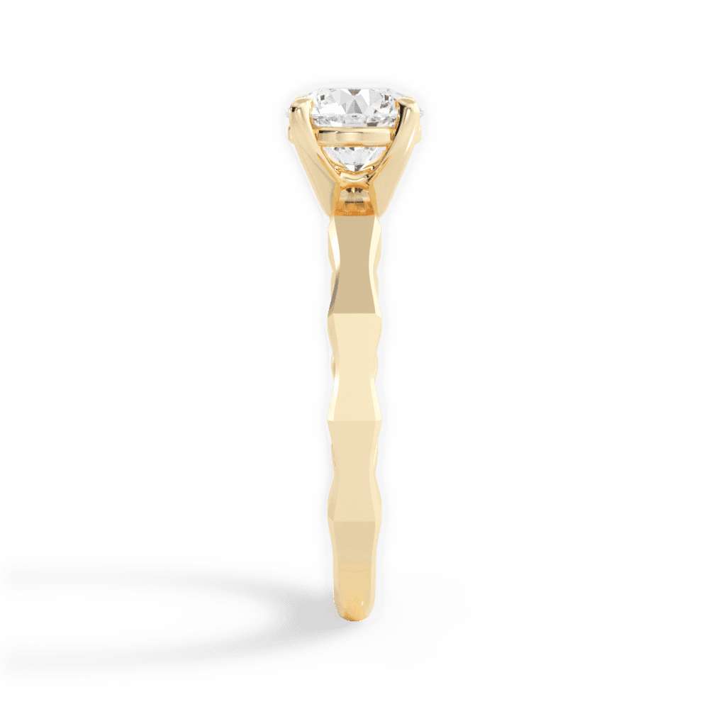 Aaliyah Round Cut Lab Grown Diamond 18Kt Yellow Gold Engagement Ring - View 2