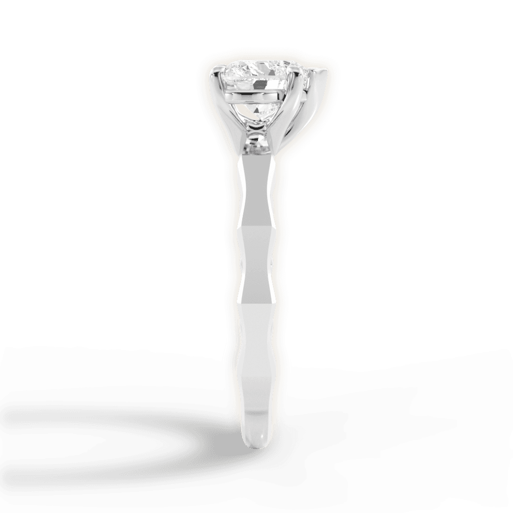 Aaliyah Heart Cut Lab Grown Diamond 18Kt White Gold Engagement Ring - View 2