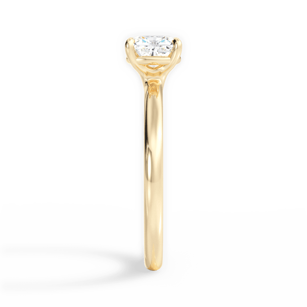 Angela Cushion Cut Lab Grown Diamond 18Kt Yellow Gold Engagement Ring - View 2