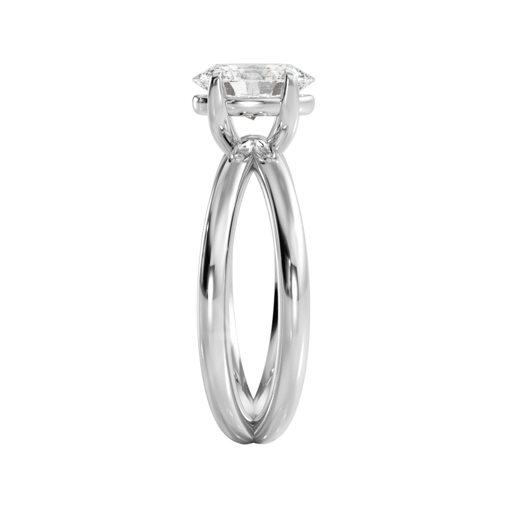 Ada Oval Cut Lab Grown Diamond 14Kt White Gold Engagement Ring - View 3