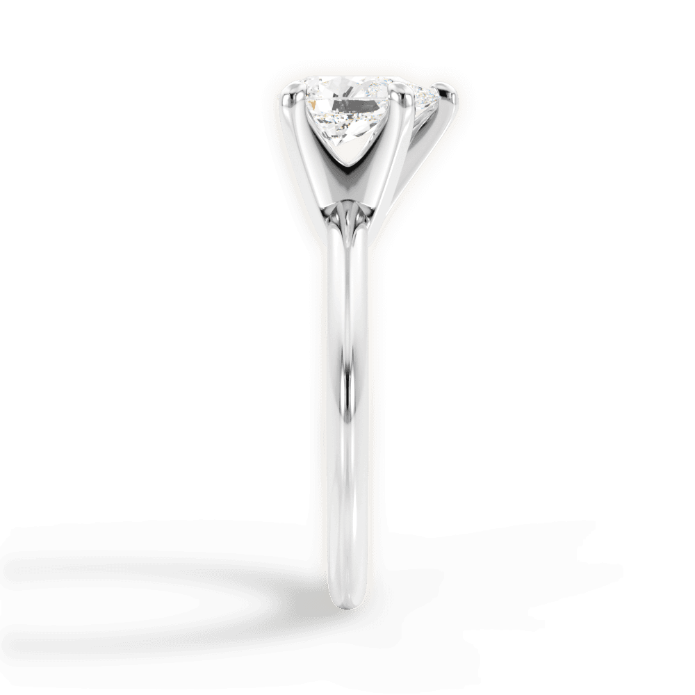 Alicia Pear Cut Lab Grown Diamond 18Kt White Gold Engagement Ring - View 4