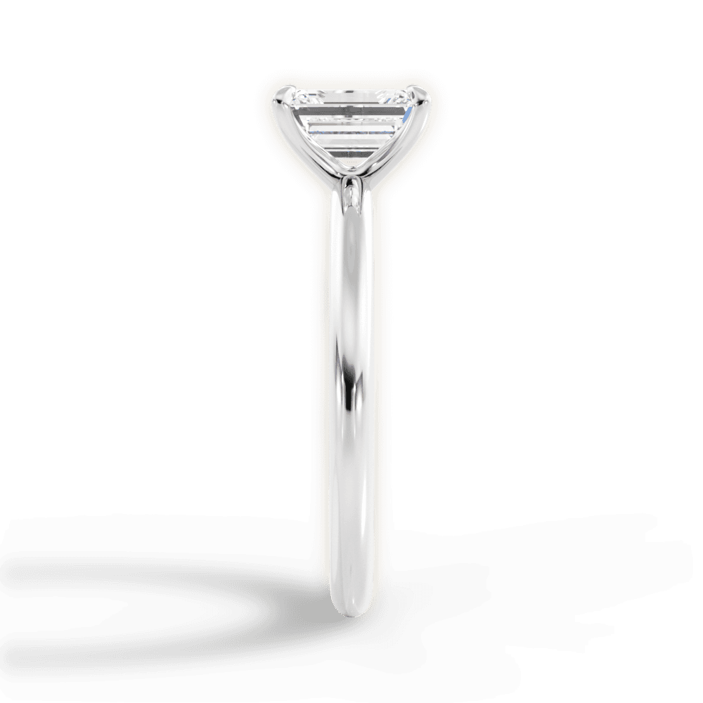 Allison Emerald Cut Lab Grown Diamond 18Kt White Gold Engagement Ring - View 4