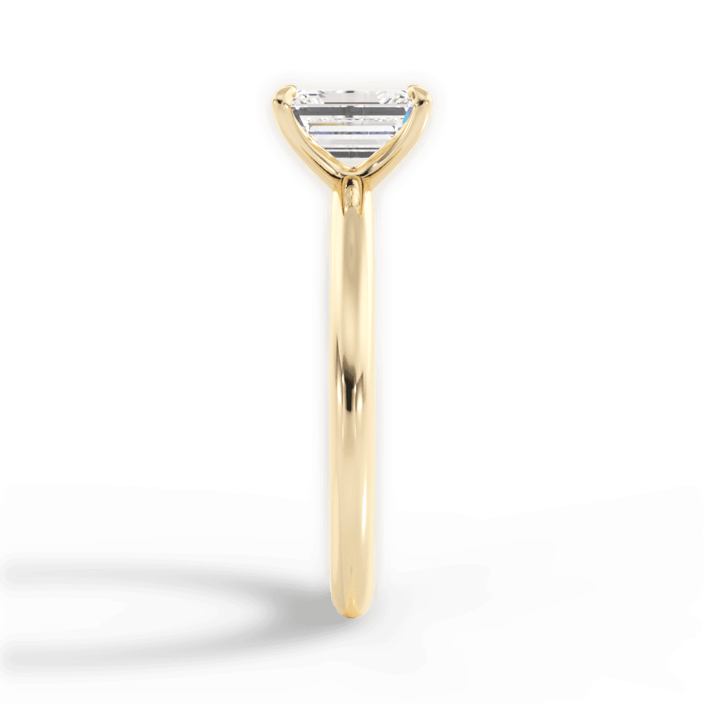 Allison Emerald Cut Lab Grown Diamond 18Kt Yellow Gold Engagement Ring - View 3