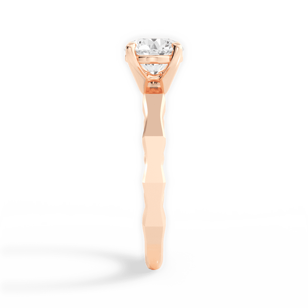 Aaliyah Round Cut Lab Grown Diamond 18Kt Rose Gold Engagement Ring - View 4