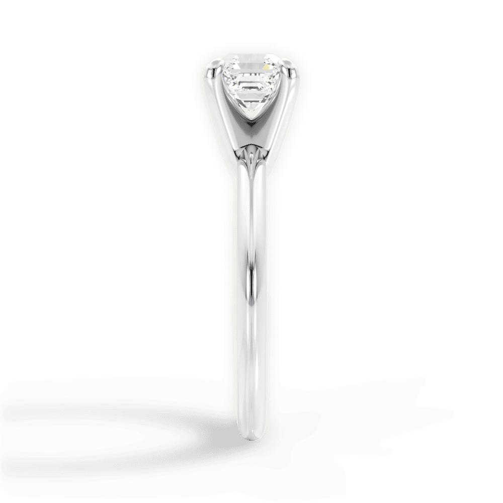 Alicia Asscher Cut Lab Grown Diamond 14Kt White Gold Engagement Ring - View 3