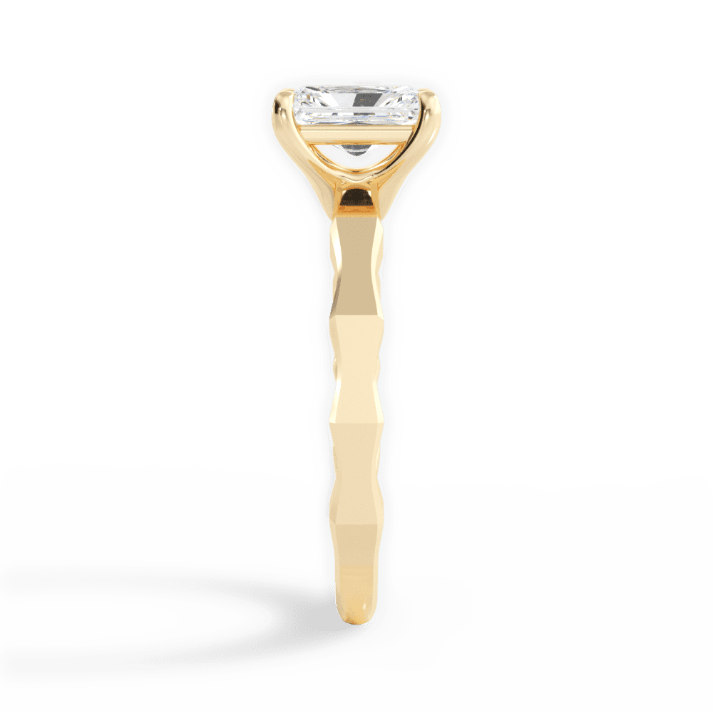 Aaliyah Radiant Cut Lab Grown Diamond 18Kt Yellow Gold Engagement Ring - View 2
