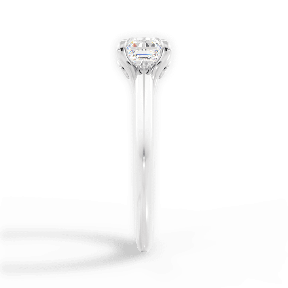 Amanda Asscher Cut Lab Grown Diamond 14Kt White Gold Engagement Ring - View 2
