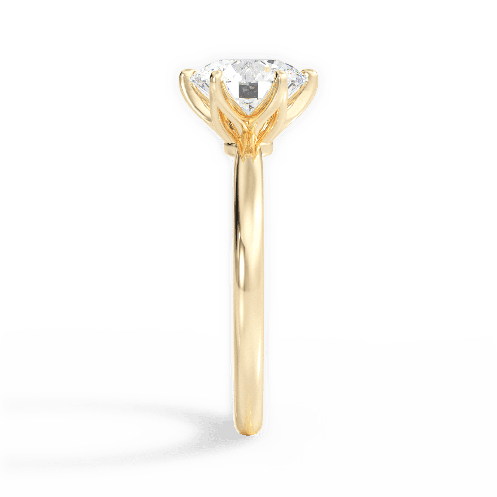 Angelica Round Cut Lab Grown Diamond 18Kt Yellow Gold Engagement Ring - View 2