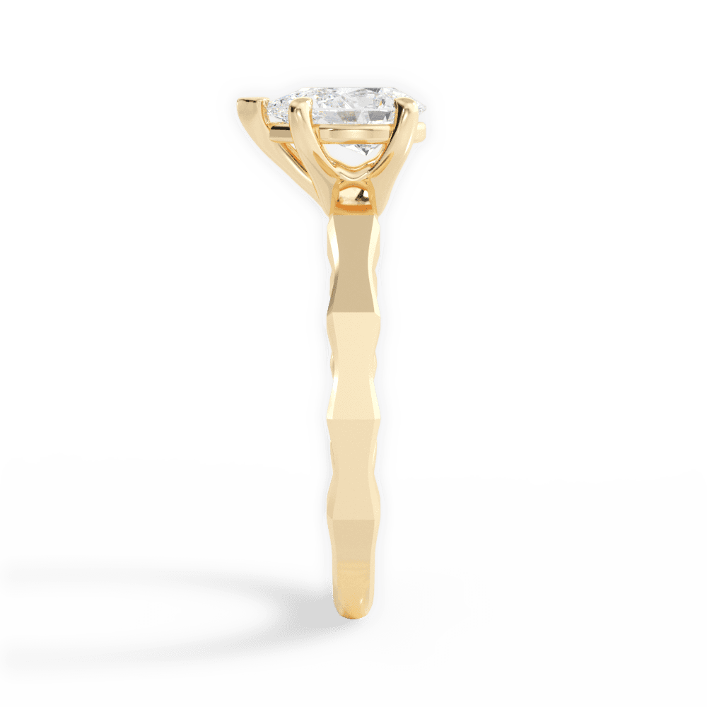 Aaliyah Pear Cut Lab Grown Diamond 18Kt Yellow Gold Engagement Ring - View 2