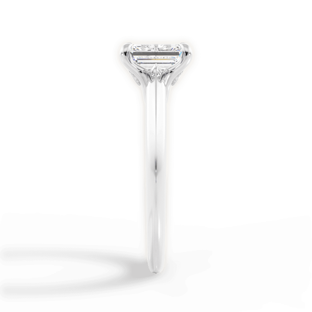 Amanda Emerald Cut Lab Grown Diamond 18Kt White Gold Engagement Ring - View 2