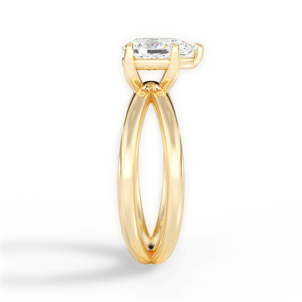Ada Pear Cut Lab Grown Diamond 18Kt Yellow Gold Engagement Ring - View 4