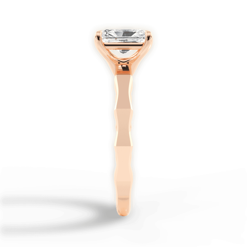 Aaliyah Radiant Cut Lab Grown Diamond 18Kt Rose Gold Engagement Ring - View 2