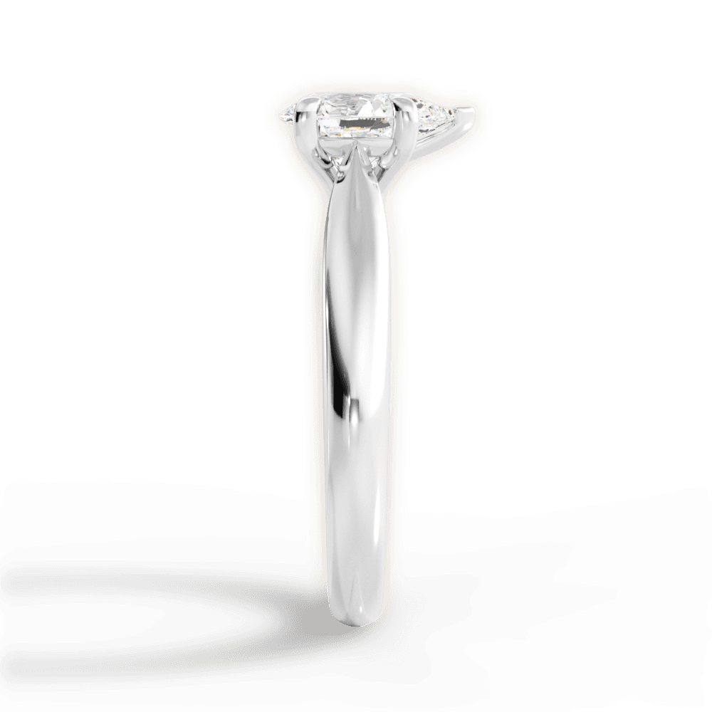 Amy Pear Cut Lab Grown Diamond 14Kt White Gold Engagement Ring - View 4