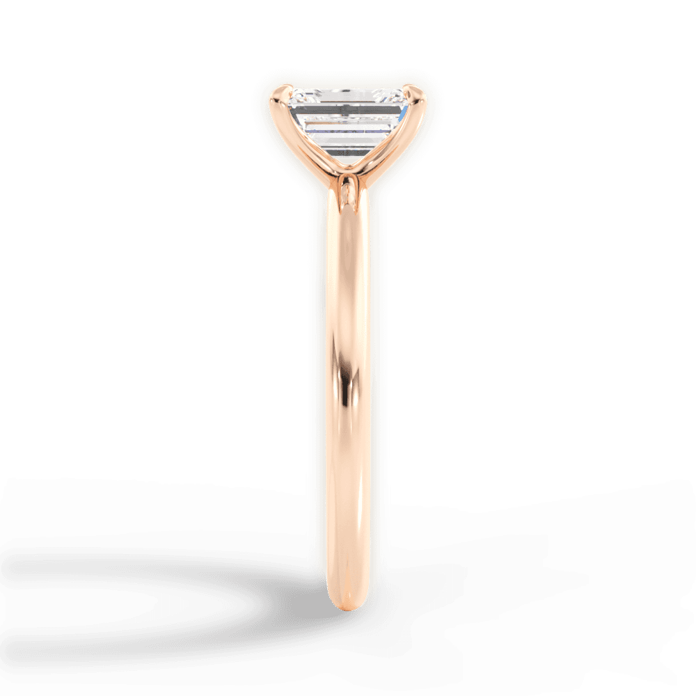 Allison Emerald Cut Lab Grown Diamond 18Kt Rose Gold Engagement Ring - View 3