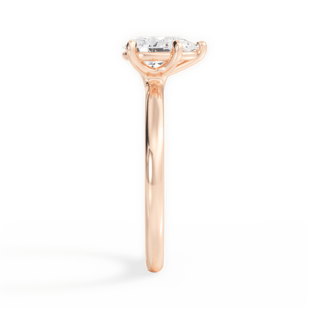 Angela Pear Cut Lab Grown Diamond 18Kt Rose Gold Engagement Ring - View 4