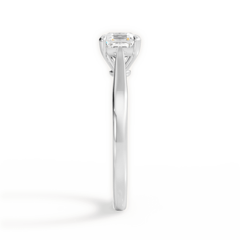 Angie Asscher Cut Lab Grown Diamond 14Kt White Gold Engagement Ring - View 4