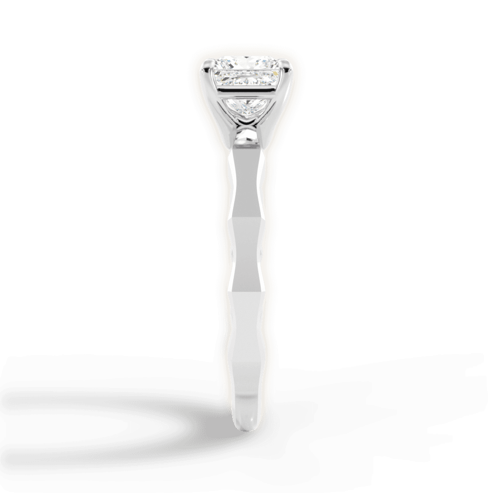 Aaliyah Princess Cut Lab Grown Diamond 14Kt White Gold Engagement Ring - View 2