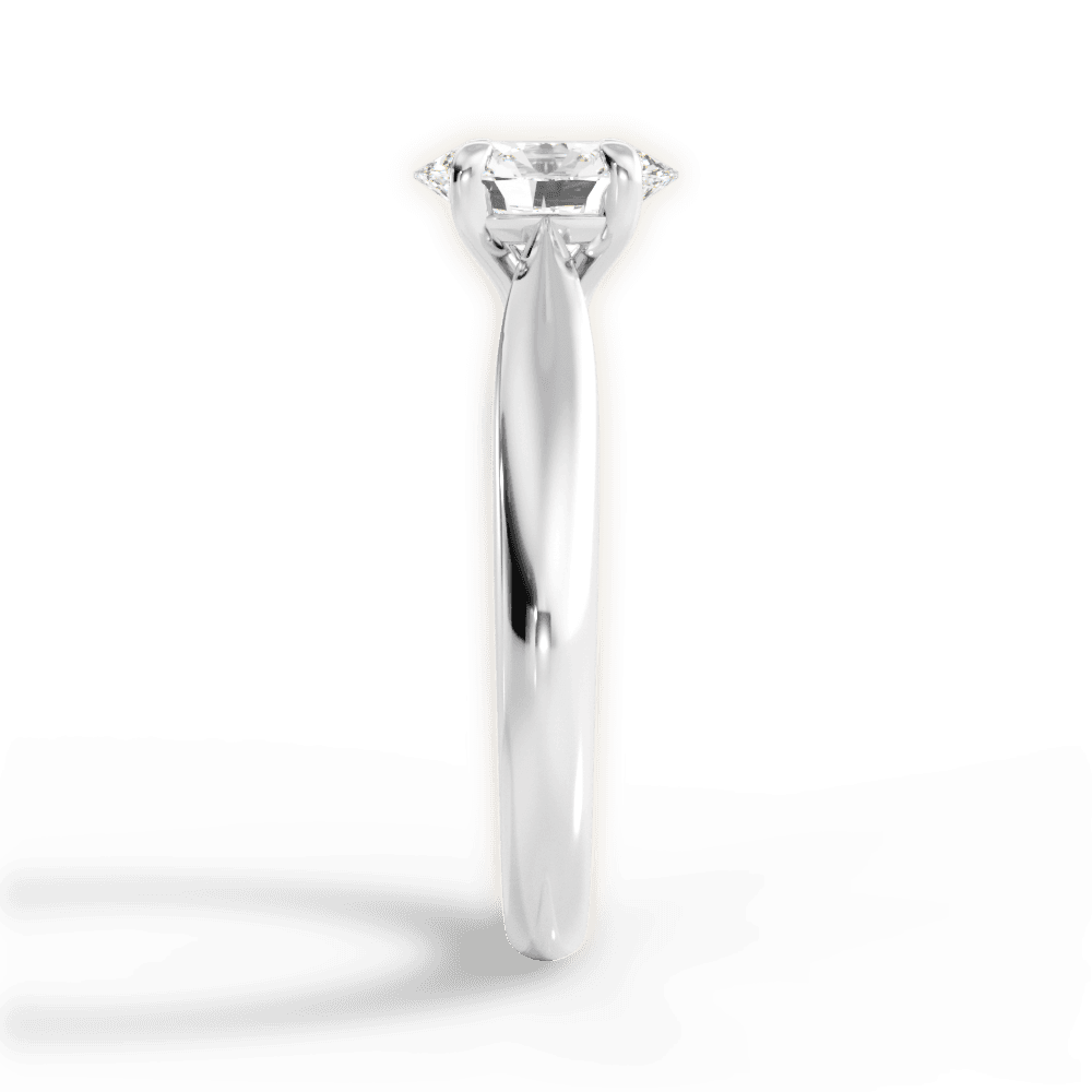 Amy Oval Cut Lab Grown Diamond 14Kt White Gold Engagement Ring - View 3