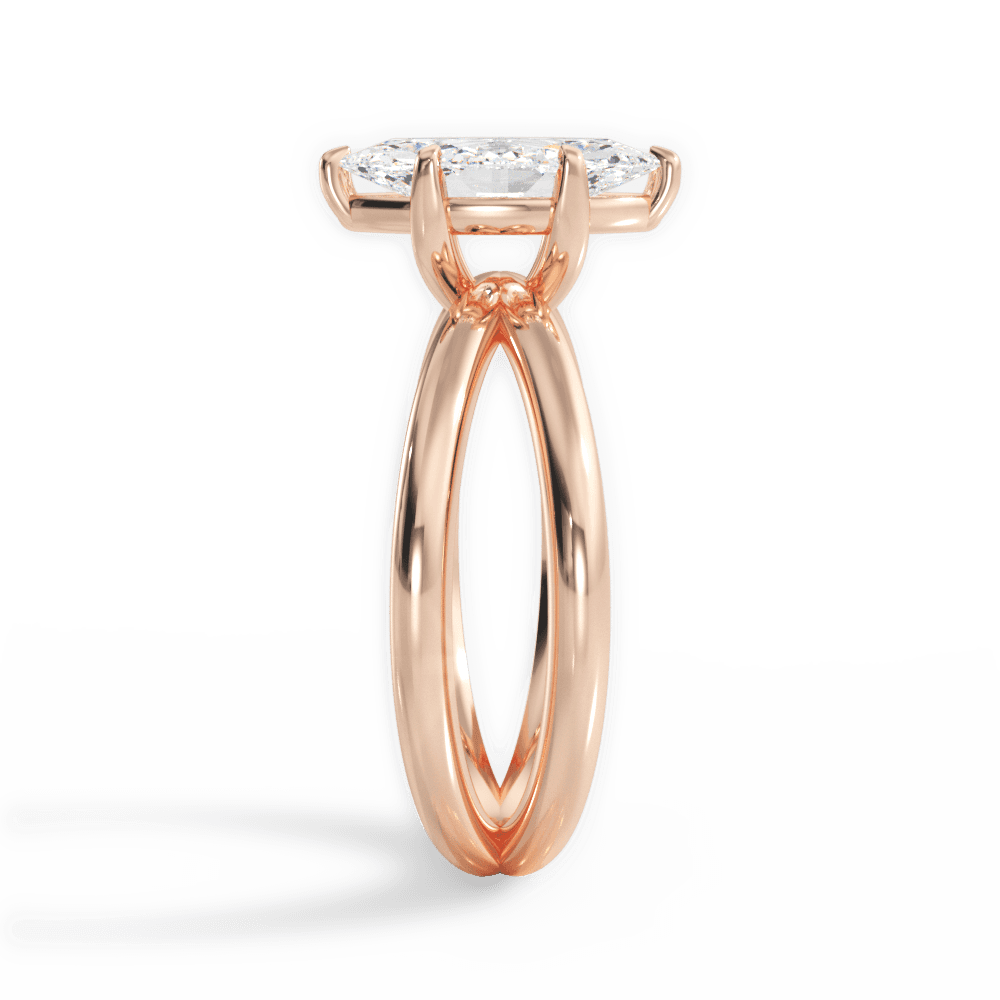 Ada Marquise Cut Lab Grown Diamond 18Kt Rose Gold Engagement Ring - View 4
