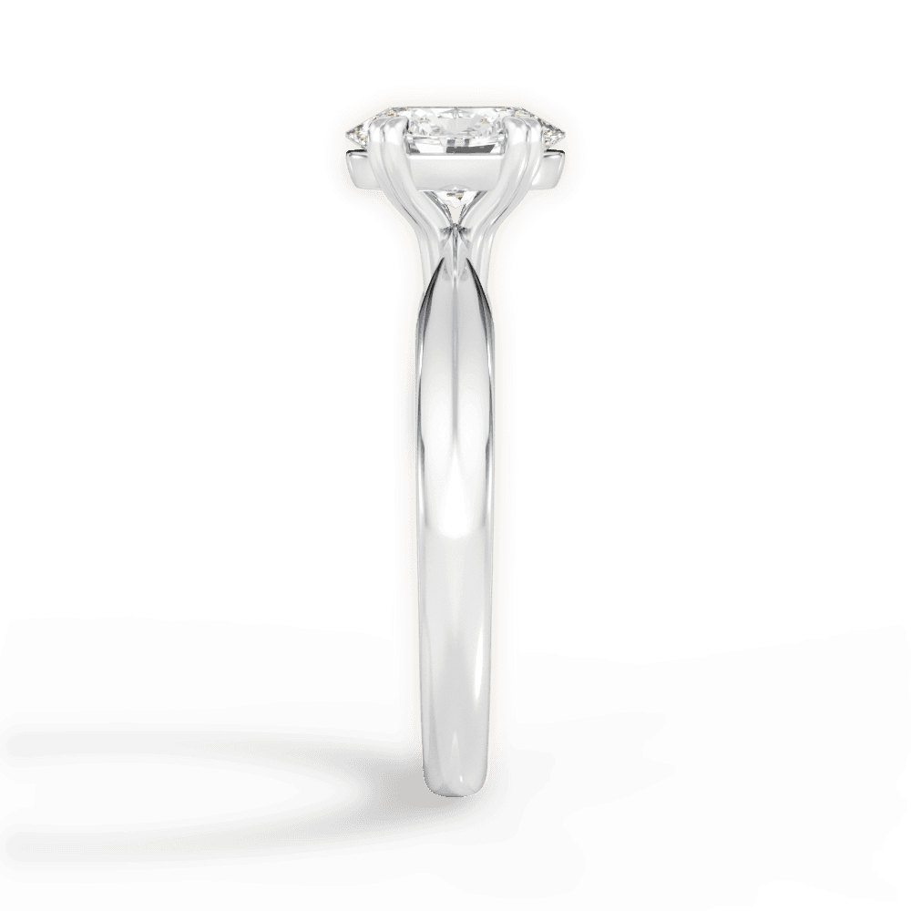 Anastasia Oval Cut Lab Grown Diamond 18Kt White Gold Engagement Ring - View 3