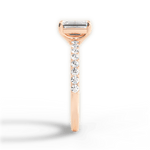 Elsie Emerald Cut Lab Grown Diamond 18Kt Rose Gold Engagement Ring - View 3