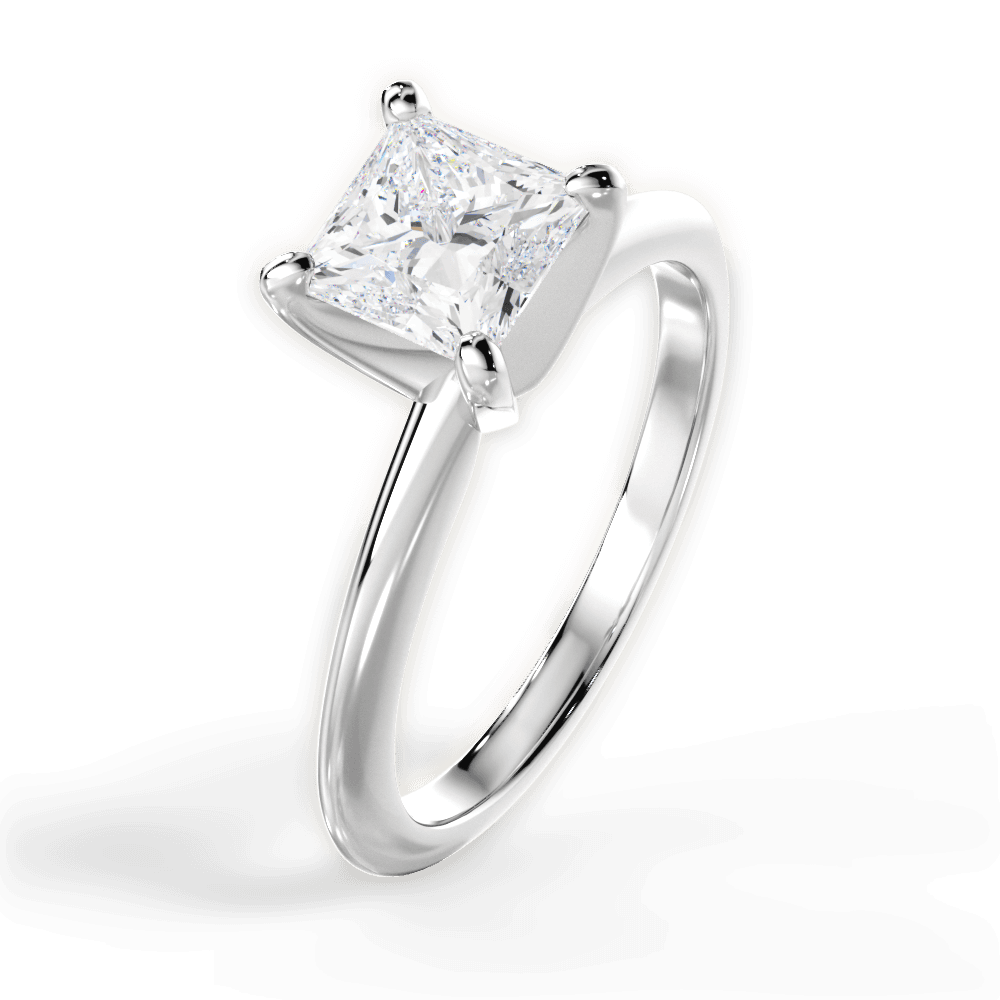 Alicia Princess Cut Lab Grown Diamond 18Kt White Gold Engagement Ring - View 2