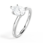 Angela Pear Cut Lab Grown Diamond 14Kt White Gold Engagement Ring - View 2