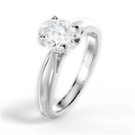 Amy Oval Cut Lab Grown Diamond 14Kt White Gold Engagement Ring - View 4