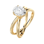 Ada Oval Cut Lab Grown Diamond 18Kt Yellow Gold Engagement Ring - View 4