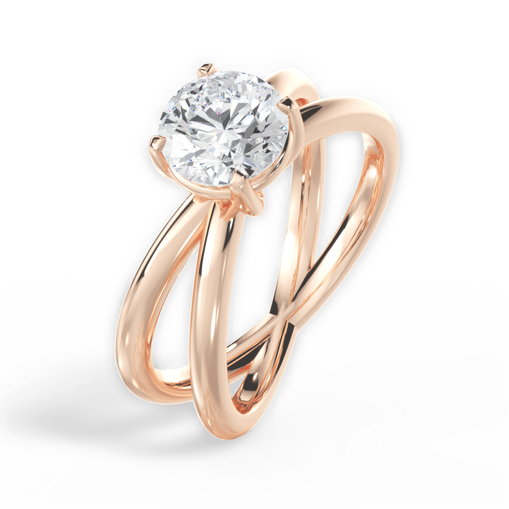 Ada Round Cut Lab Grown Diamond 18Kt Rose Gold Engagement Ring - View 4