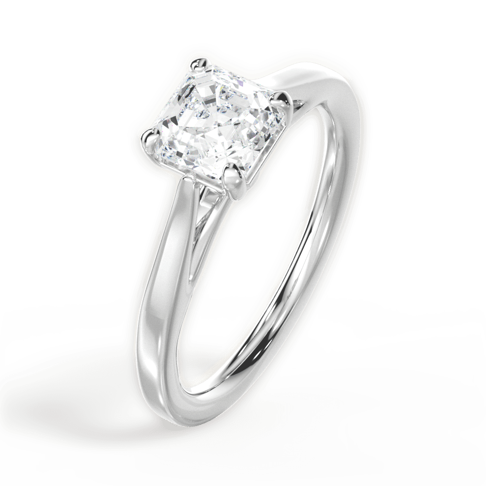 Angie Asscher Cut Lab Grown Diamond 14Kt White Gold Engagement Ring - View 3