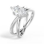 Ada Marquise Cut Lab Grown Diamond 18Kt White Gold Engagement Ring - View 2