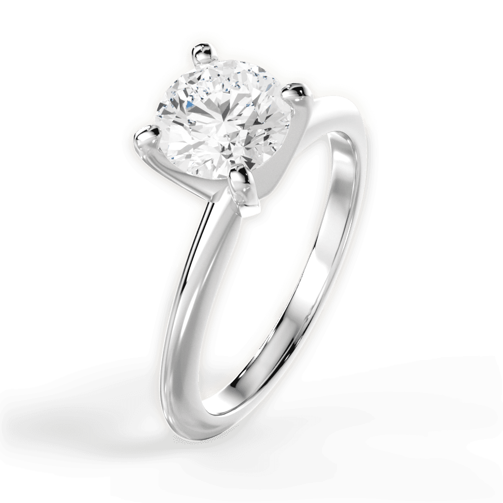 Alicia Round Cut Lab Grown Diamond Platinum Engagement Ring - View 2