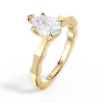 Aaliyah Pear Cut Lab Grown Diamond 18Kt Yellow Gold Engagement Ring - View 4