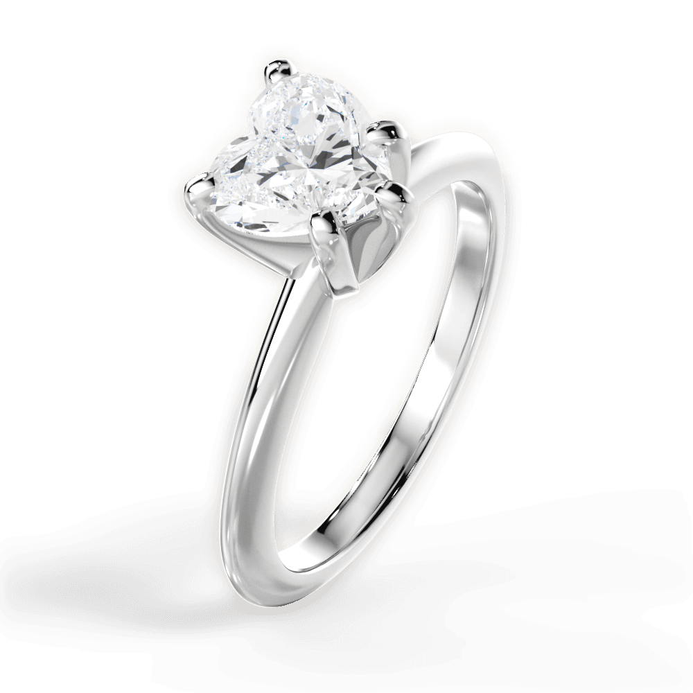 Alicia Heart Cut Lab Grown Diamond Platinum Engagement Ring - View 4