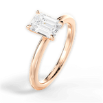 Allison Emerald Cut Lab Grown Diamond 18Kt Rose Gold Engagement Ring - View 4