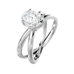 Ada Oval Cut Lab Grown Diamond 18Kt White Gold Engagement Ring - View 4