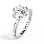 Angelica Round Cut Lab Grown Diamond 18Kt White Gold Engagement Ring - View 3