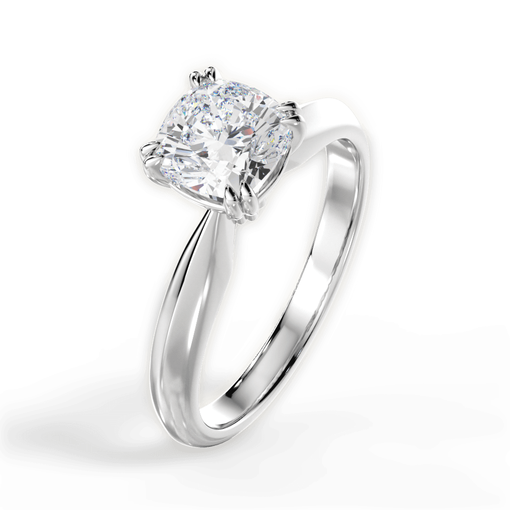 Anastasia Cushion Cut Lab Grown Diamond Platinum Engagement Ring - View 4