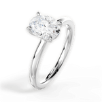 Angela Oval Cut Lab Grown Diamond 14Kt White Gold Engagement Ring - View 4