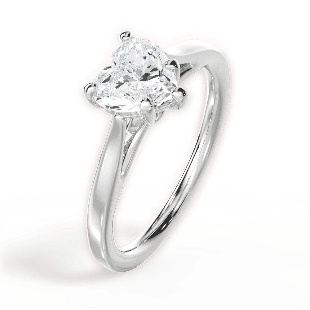 Angie Heart Cut Lab Grown Diamond 14Kt White Gold Engagement Ring - View 3