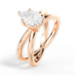 Ada Pear Cut Lab Grown Diamond 18Kt Rose Gold Engagement Ring - View 2