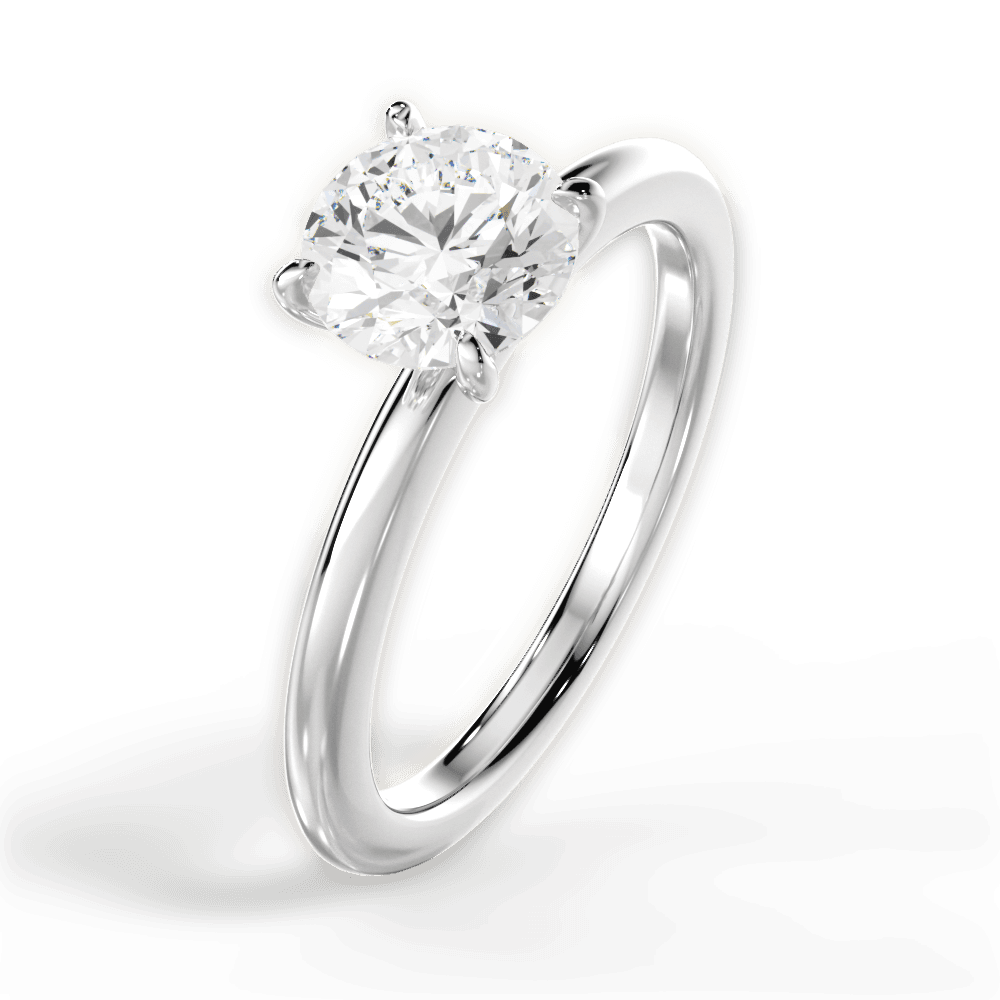 Allison Round Cut Lab Grown Diamond Platinum Engagement Ring - View 3