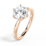 Angelica Round Cut Lab Grown Diamond 18Kt Rose Gold Engagement Ring - View 2