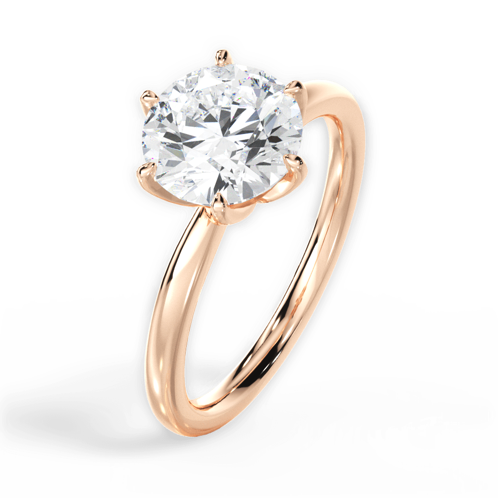 Angelica Round Cut Lab Grown Diamond 18Kt Rose Gold Engagement Ring - View 2